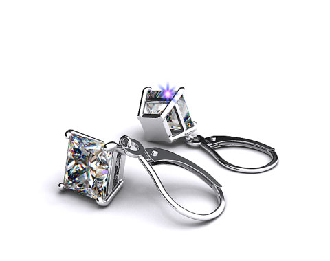 18k White Gold 0.50ctw Diamond Leverback Dangle Earrings  